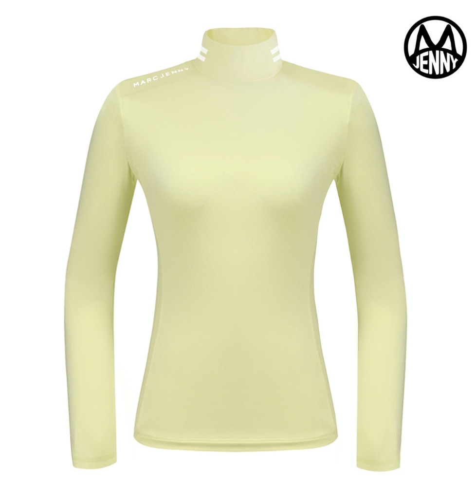 하프넥 더블라인 기모 티셔츠 / 옐로우